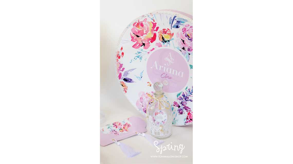 Trusou de botez pentru fete cu flori mov de primavara, Hello, Spring! 7